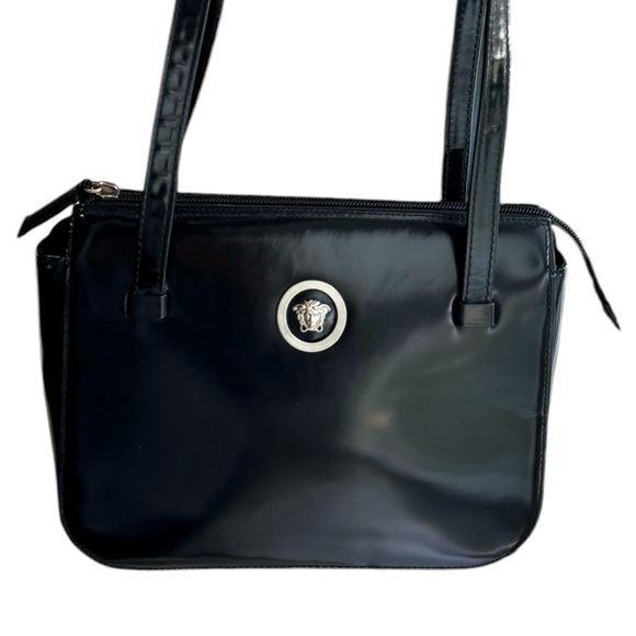 Versace Handbags - Versace Patent Leather Shoulder Bag with Silver Hardware